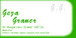 geza gramer business card